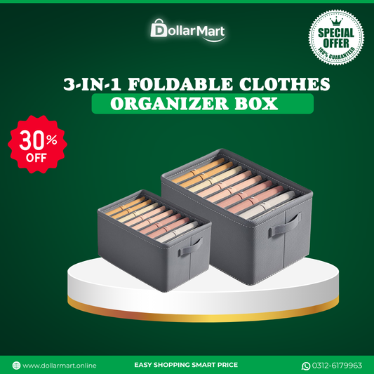 3-in-1 Foldable Clothes Organizer Box