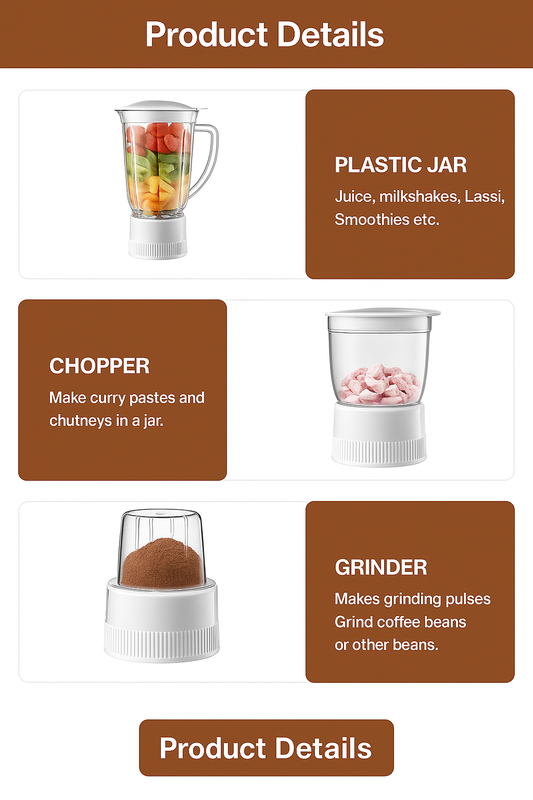 HomePride 3 in 1 Table Electric Blender & Grinder With 2.5 Year Warranty