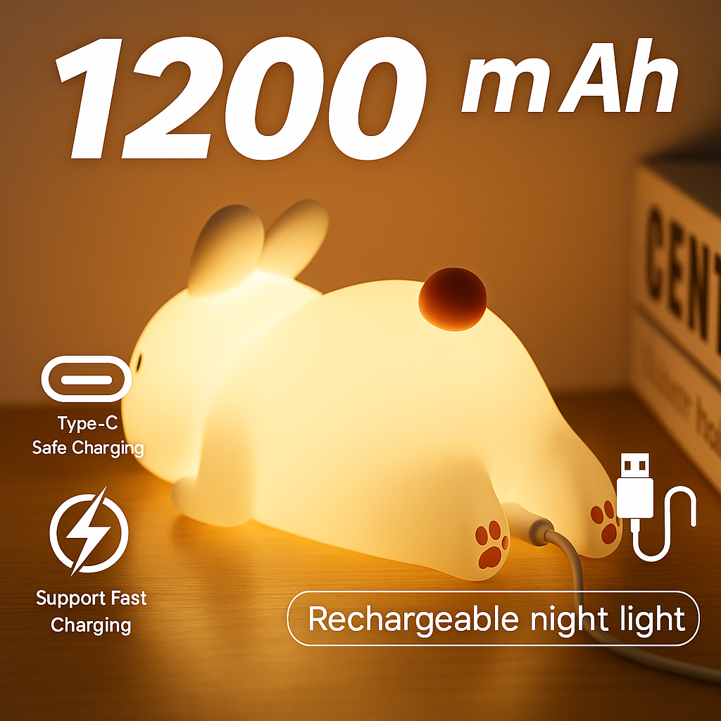 Rabbit Silicone Night Light with Music & Timer
