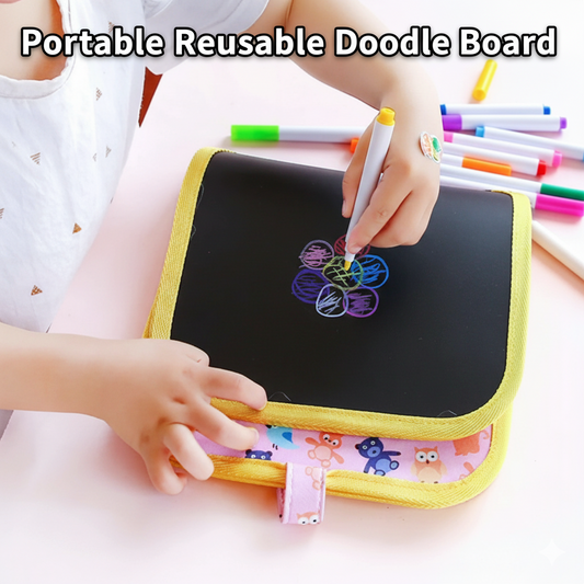 Kids Reusable Doodle Drawing Book with 12 Color Pens