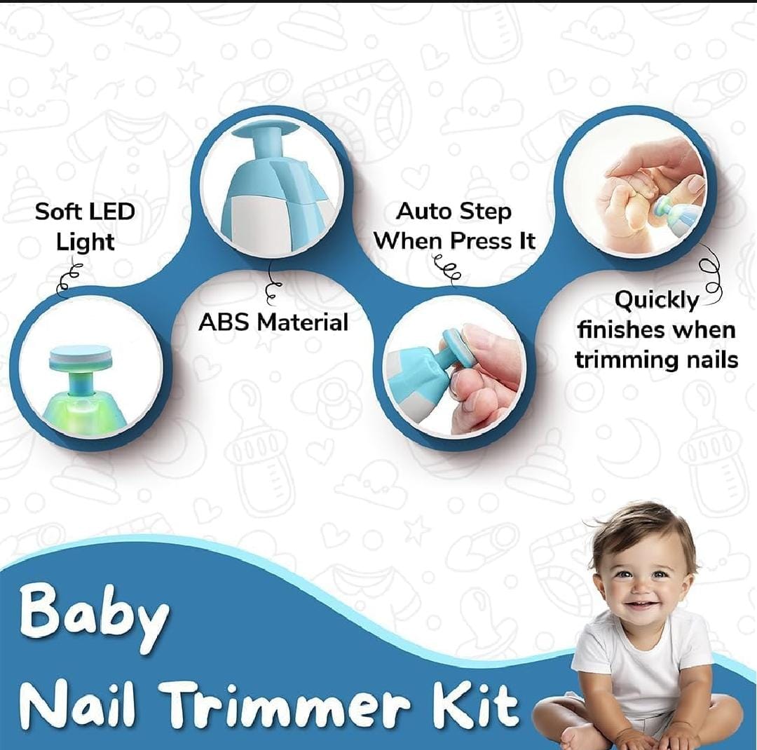 Electric Baby Nail Trimmer Kit (with 6 Grinding Heads)