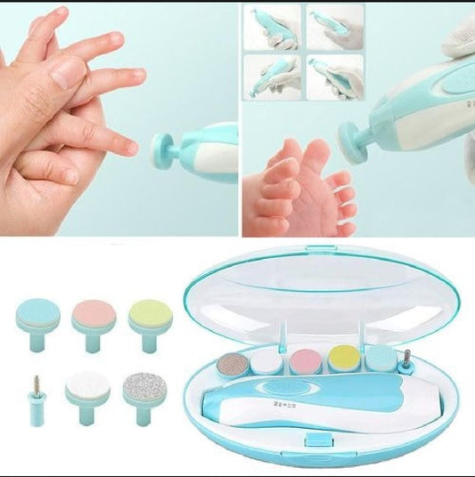 Electric Baby Nail Trimmer Kit (with 6 Grinding Heads)