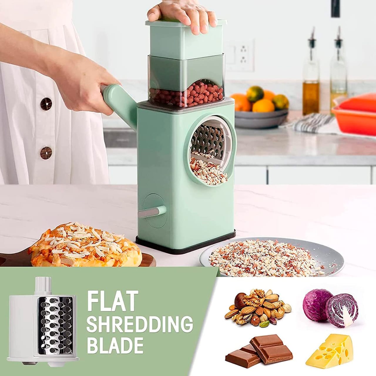 Multi-Functional 3-in-1 Rotary Vegetable Cutter