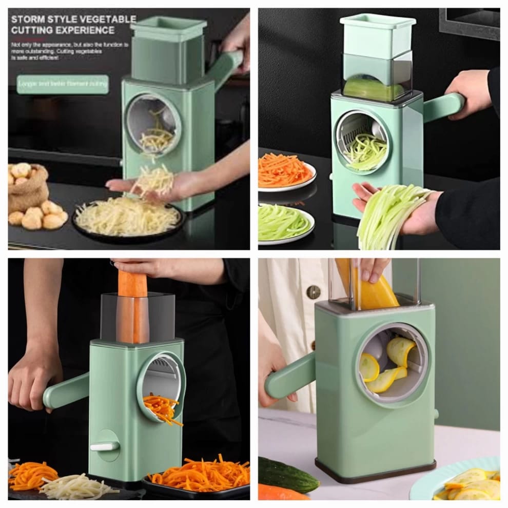 Multi-Functional 3-in-1 Rotary Vegetable Cutter