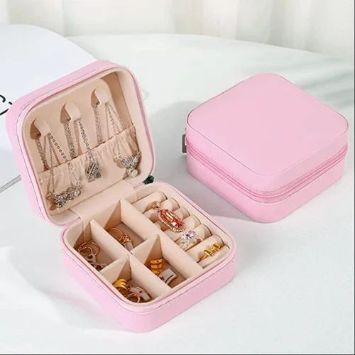 Portable PU Leather Jewelry Organizer Box