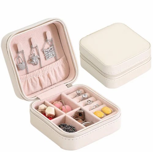 Portable PU Leather Jewelry Organizer Box