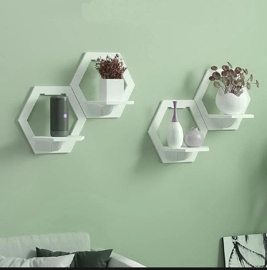 Set of 4 Decorative Wall Shelves Multiple Designs