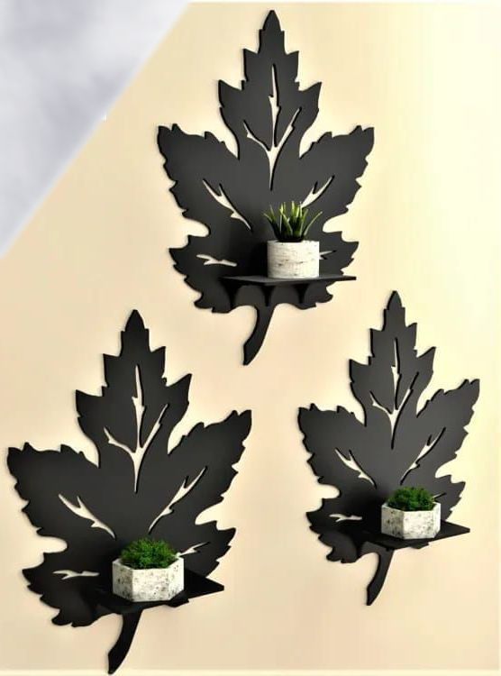 Set of 4 Decorative Wall Shelves Multiple Designs