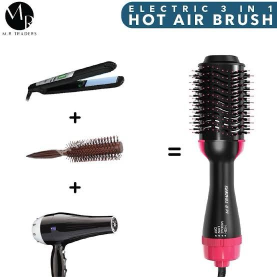 Electric Hot Air Brush Straightener and Dryer