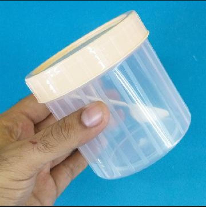 Pack of 6 , 2 Transparent Plastic Round Storage Jars with Spoons
