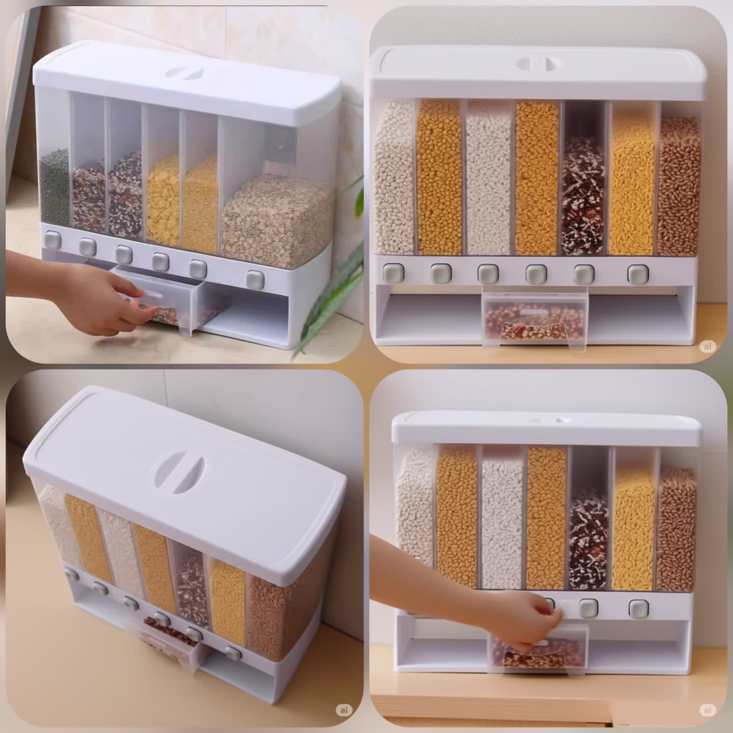 6in1 Wall Mounted Cereal Dispenser