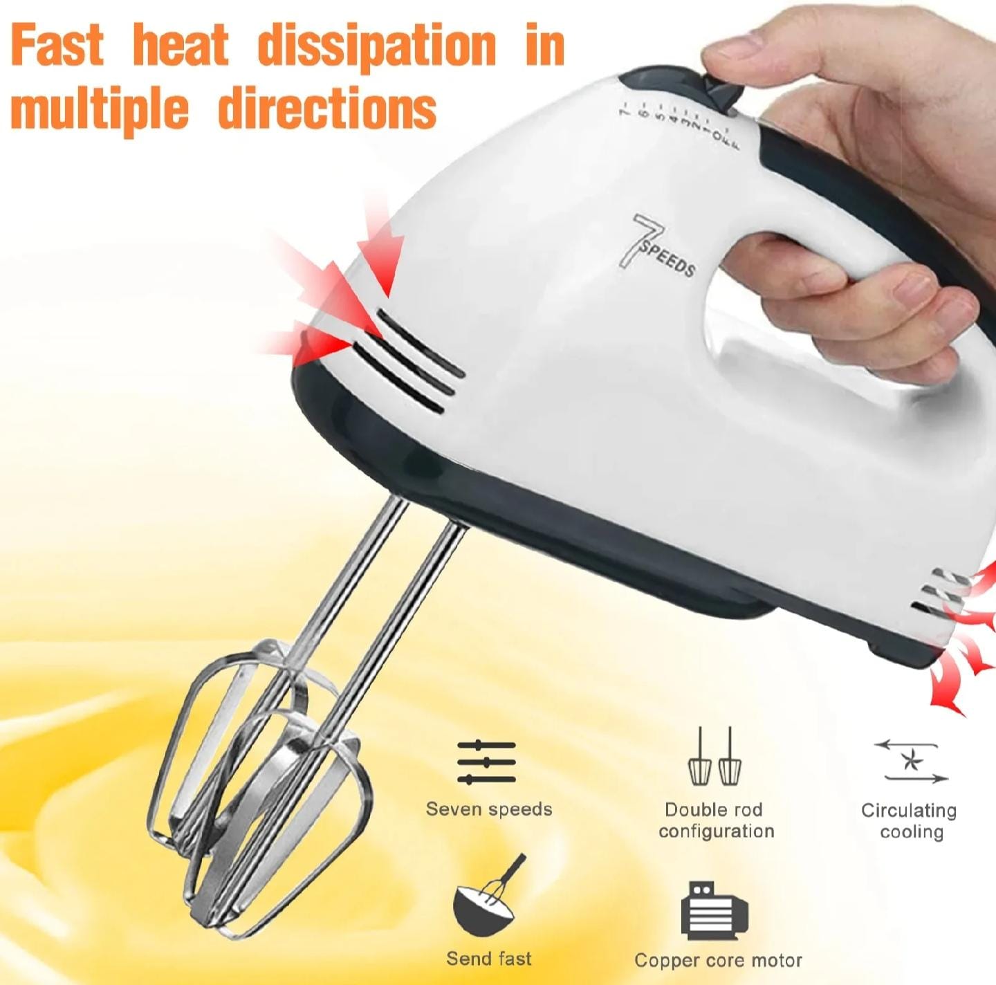 7-Speed Electric Hand Mixer & Beater