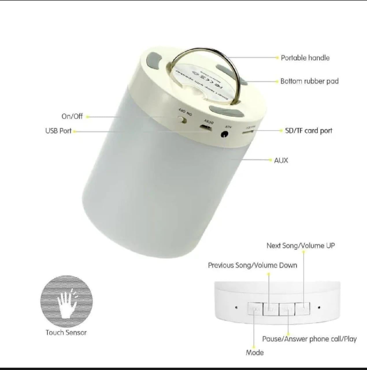 Bluetooth LED Lamp Speaker 7 Color Touch Light