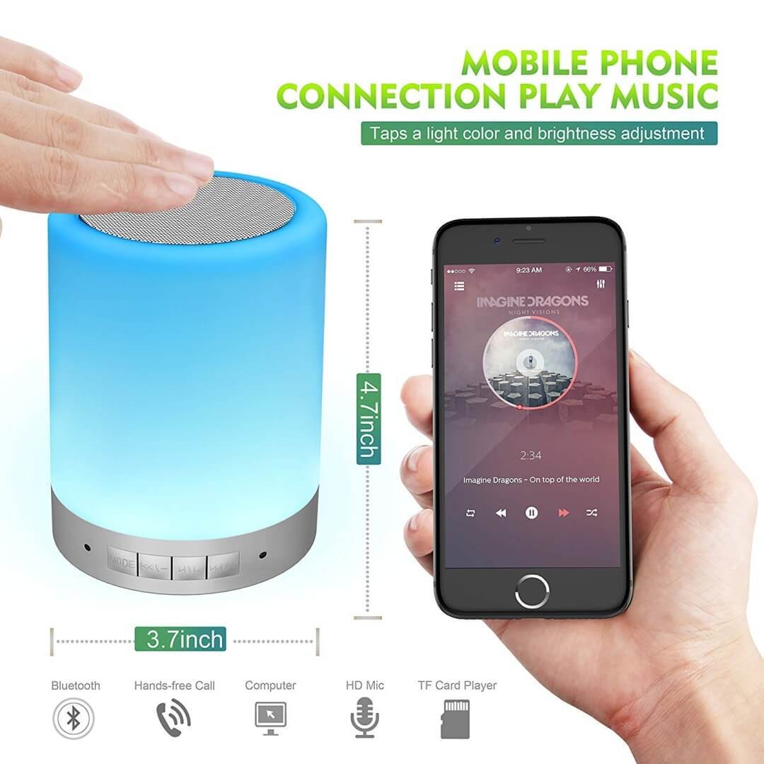 Bluetooth LED Lamp Speaker 7 Color Touch Light