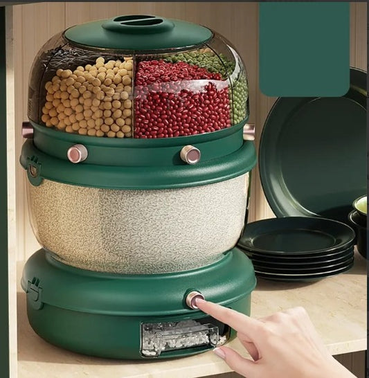 9KG Double Layer 360° Rotating Grain Dispenser