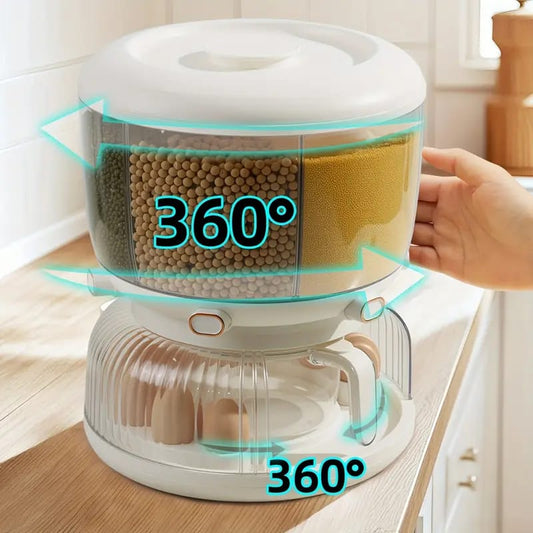 Rotating Grain Dispenser With Egg Storage Tray