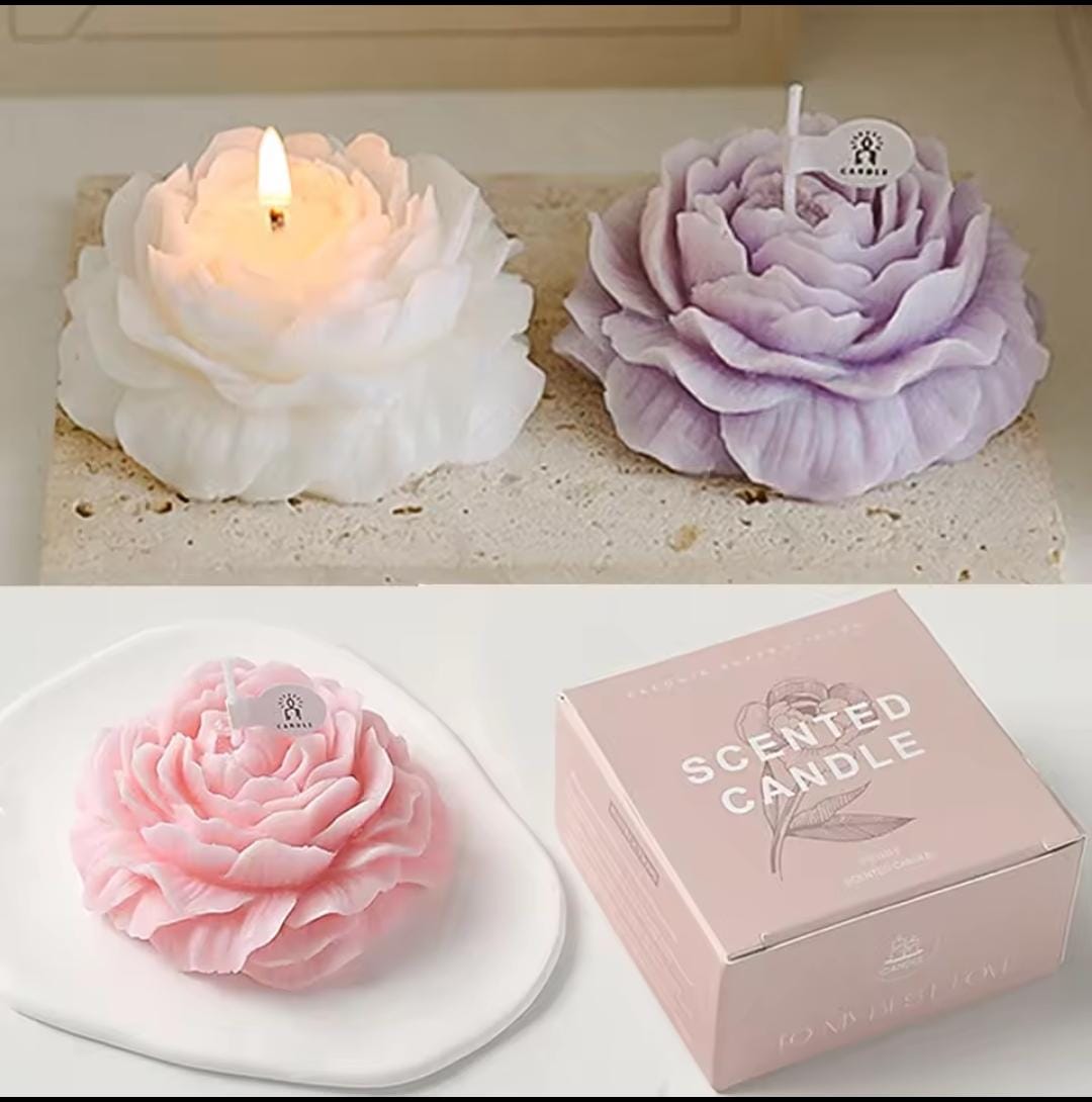 Peony Flower Shape Scented Candle