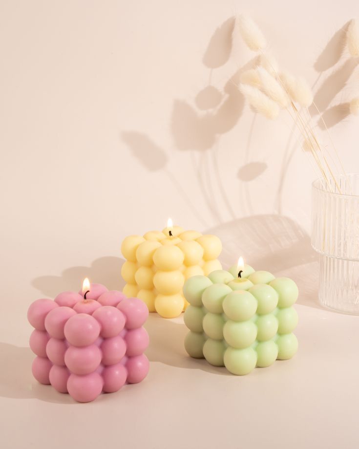 Bubble Cube Candle Pack of 4