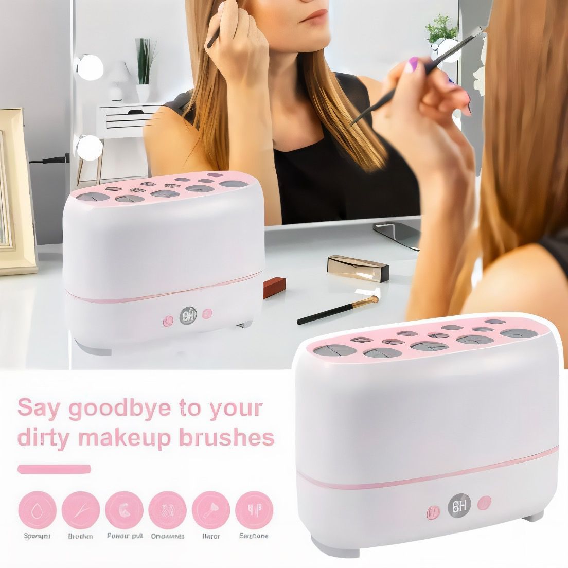 12 Pieces Electric Makeup Brush & Sponge Dryer