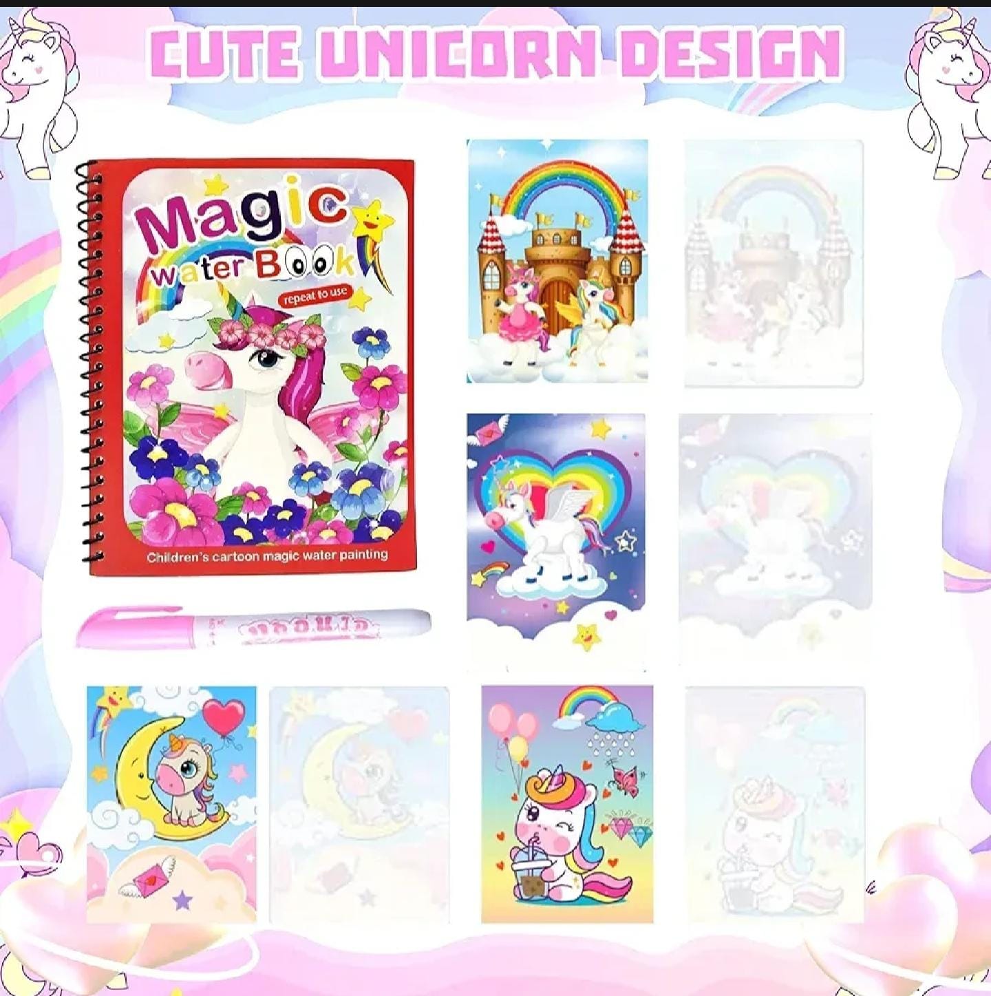 Reusable Magic Water Book for Kids
