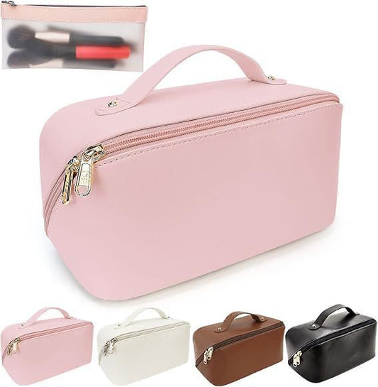 High End Retro-Paid Leather Travel Cosmetics Pouch
