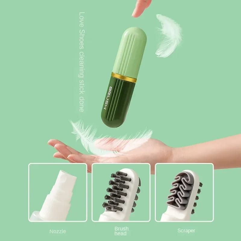 3 in 1 Multifunctional Shoe Cleaning Capsule Brush With Spray