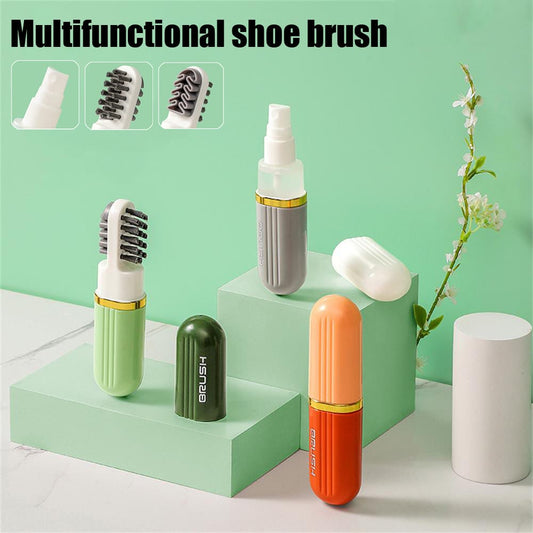 3 in 1 Multifunctional Shoe Cleaning Capsule Brush With Spray