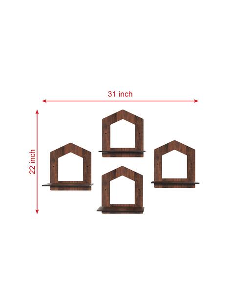 Set of 4 Decorative Wall Shelves Multiple Designs
