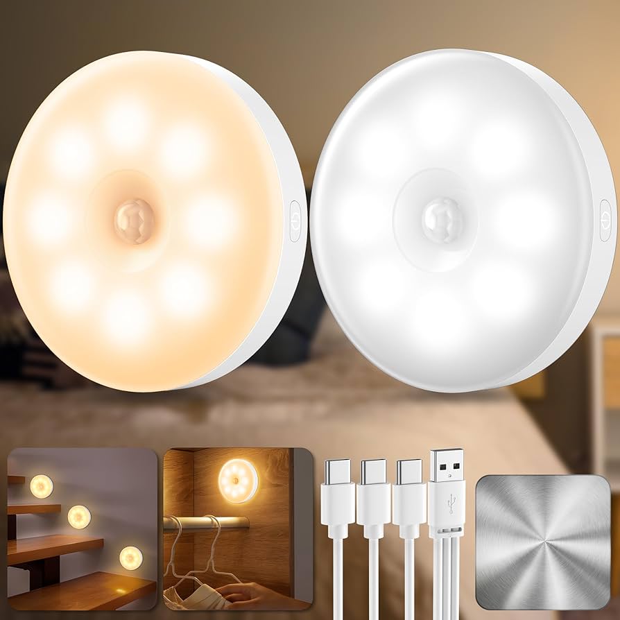 Smart Motion Sensor LED Night Light Recharge Able