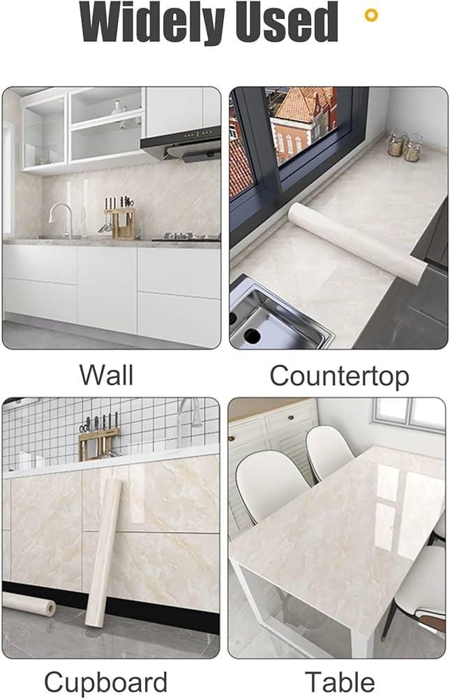 Self-Adhesive Waterproof Marble Sheet Roll – 4 Elegant Colors