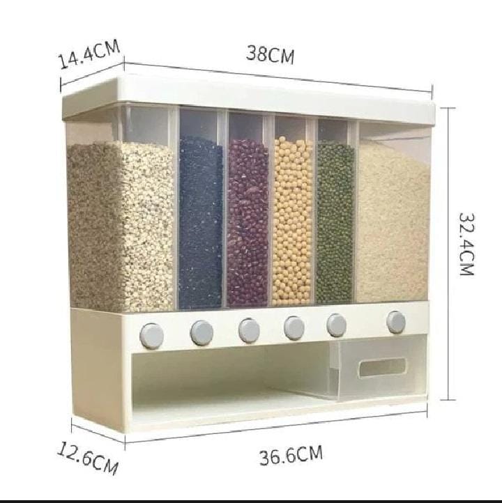 6in1 Wall Mounted Cereal Dispenser