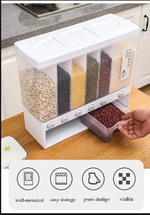 6in1 Wall Mounted Cereal Dispenser