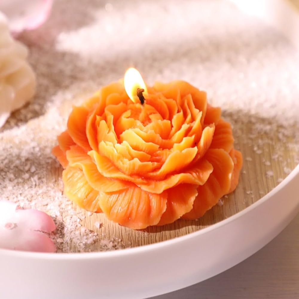 Peony Flower Shape Scented Candle