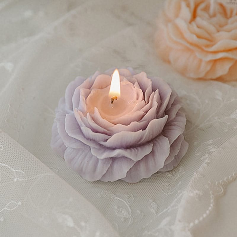 Peony Flower Shape Scented Candle