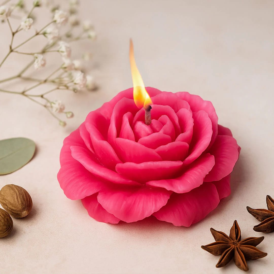 Peony Flower Shape Scented Candle