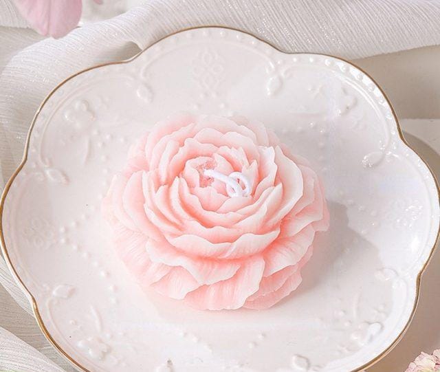 Peony Flower Shape Scented Candle