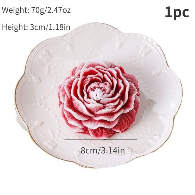 Peony Flower Shape Scented Candle