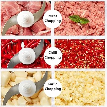 4 Blades Push Chopper with Stainless Steel Bowl