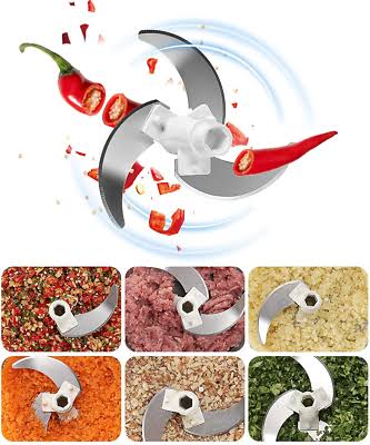 4 Blades Push Chopper with Stainless Steel Bowl