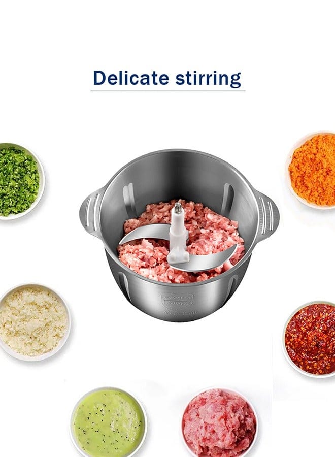 4 Blades Push Chopper with Stainless Steel Bowl