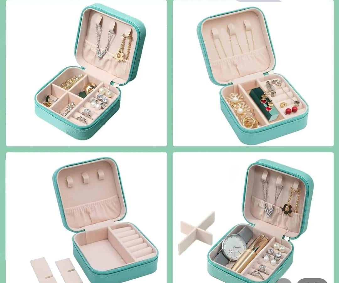 Portable PU Leather Jewelry Organizer Box