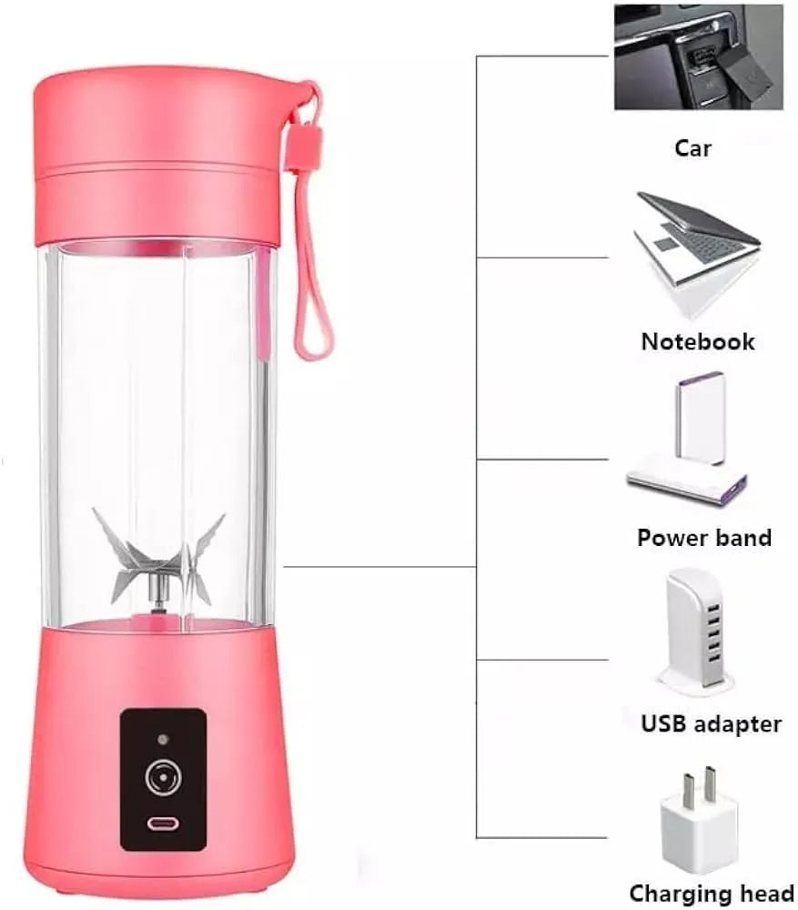 Mini USB Juicer Blender 6-Blade Rechargeable Portable Smoothie Maker