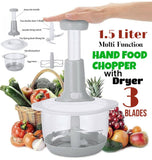Multifunction Hand Push Chopper With 3 Blades