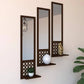 Wooden Wall Mirror with Shelf - Set Of 3