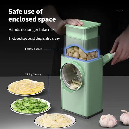 Multi-Functional 3-in-1 Rotary Vegetable Cutter