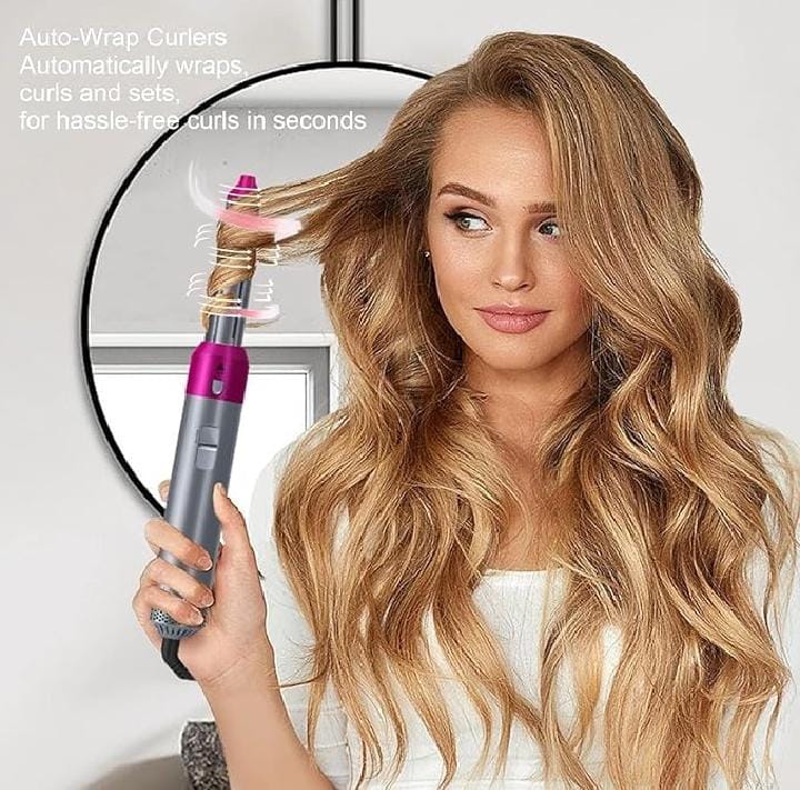 5-in-1 Electric Hot Air Brush Straightener & Dryer