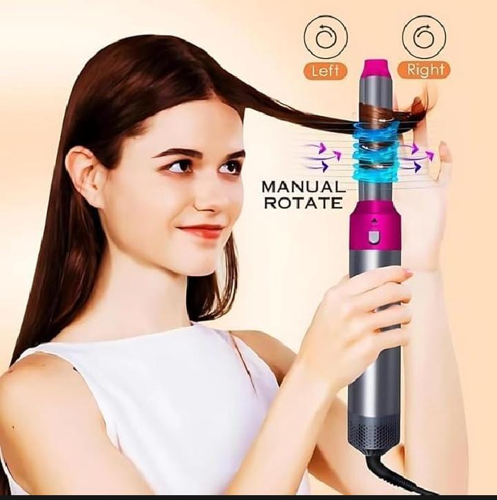 5-in-1 Electric Hot Air Brush Straightener & Dryer
