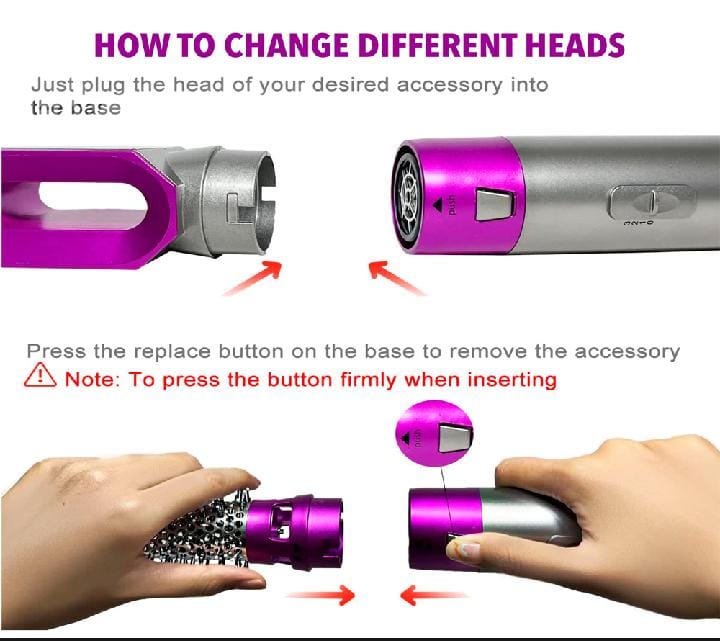 5-in-1 Electric Hot Air Brush Straightener & Dryer