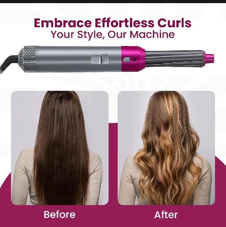 5-in-1 Electric Hot Air Brush Straightener & Dryer
