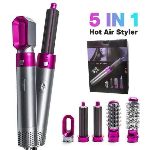 5-in-1 Electric Hot Air Brush Straightener & Dryer